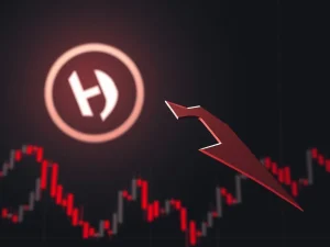 HOOK token price crash shown on a dramatic cryptocurrency chart