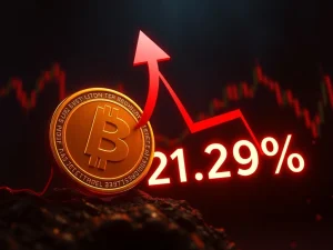 Dramatic HYPER token price crash visualization showing extreme crypto volatility