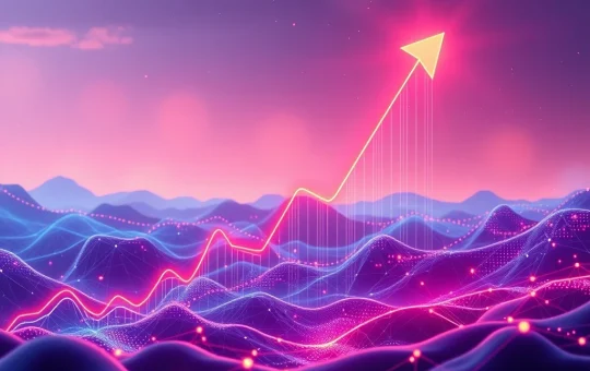 A vibrant graph showing IDEX crypto's explosive price surge, symbolizing its growth driven by institutional adoption and DeFi innovation.