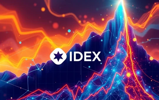 Chart showing a massive IDEX Crypto price surge, highlighting the impact of recent strategic developments and enhanced decentralized exchange features.
