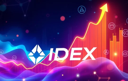 A dynamic chart illustrating the explosive IDEX crypto surge, highlighting its dramatic price increase.