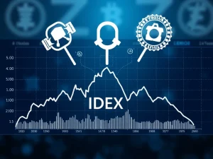A stark chart showing IDEX crypto price plummeting, symbolizing the market uncertainty caused by regulatory pressures on decentralized exchanges.