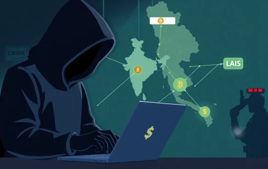 A visual representation of the India crypto fraud case, highlighting the arrest of a student involved in cross-border cryptocurrency scams.