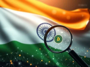 A visual representation of India's significant crypto tax revenue surge, driven by advanced analytics and stringent digital asset regulation.