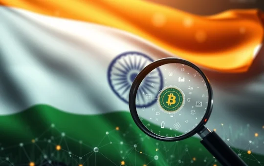 A visual representation of India's significant crypto tax revenue surge, driven by advanced analytics and stringent digital asset regulation.