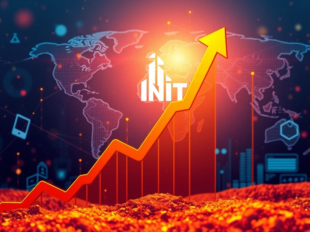 Visualizing the dramatic 433% INIT token surge, representing rapid digital asset growth and strategic market impact.