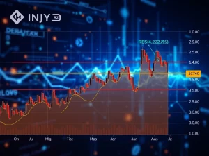 Injective (INJ) cryptocurrency price chart testing key resistance levels