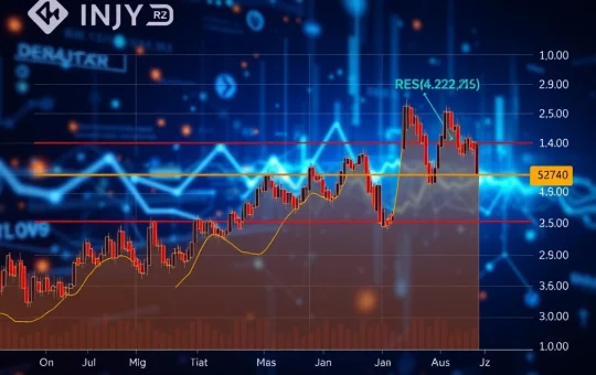 Injective (INJ) cryptocurrency price chart testing key resistance levels