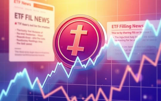Injective token price chart showing volatility after ETF filing news