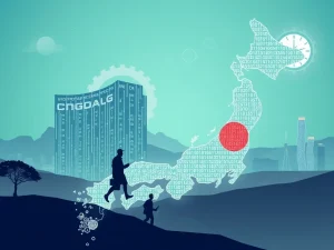 A visual representation of regulatory hurdles causing a talent exodus crypto from Japan, with startups moving to more agile markets.