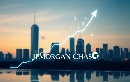 A visual representation of JPMorgan Chase's $40 billion capital return plan boosting shareholder value, with money flowing upwards.