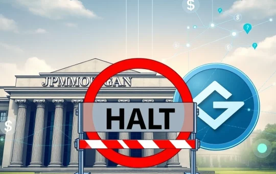 JPMorgan Crypto Clash: A visual metaphor of JPMorgan halting new Gemini clients over data access fees, highlighting the ongoing banking dispute.