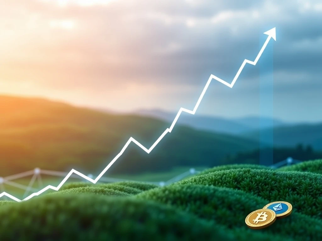 A chart depicting the significant surge in JPMorgan Digital Asset Inflows, with arrows pointing upwards, symbolizing robust institutional and retail investment in crypto.