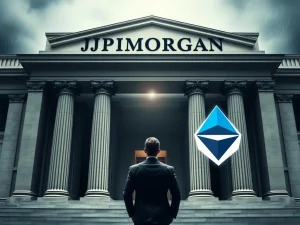 JPMorgan Gemini dispute: A visual metaphor for the tension between traditional finance and crypto banking over open data access.