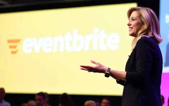 Julia Hartz speaking about Eventbrite's $225 million valuation success