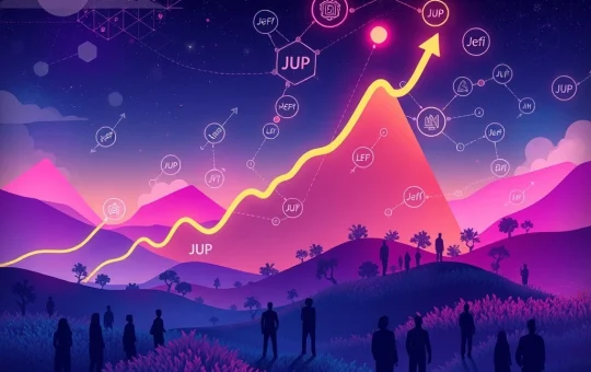 Chart showing JUP crypto's remarkable 536% price surge, illustrating significant altcoin growth driven by market factors.