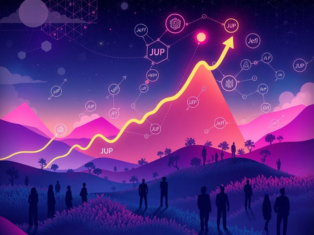 Chart showing JUP crypto's remarkable 536% price surge, illustrating significant altcoin growth driven by market factors.