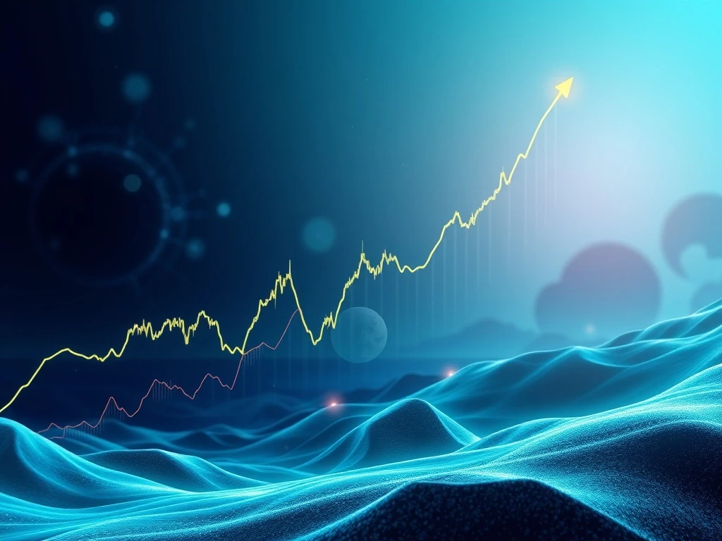 A digital chart showing a clear bullish fractal pattern for Jupiter JUP, indicating a potential crypto rally.
