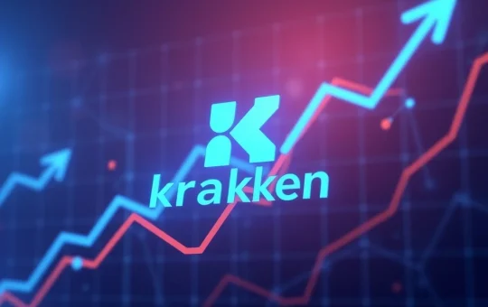 Kraken cryptocurrency exchange logo with growth graph for 2026 IPO