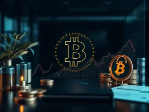 A visual representation of Ledn's Bitcoin wealth management initiative, showing secure digital assets and financial growth.