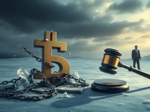 LIBRA token controversy, showing frozen assets and legal action impacting the crypto market.