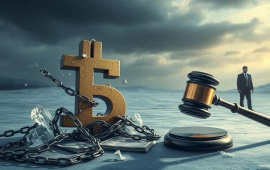 LIBRA token controversy, showing frozen assets and legal action impacting the crypto market.