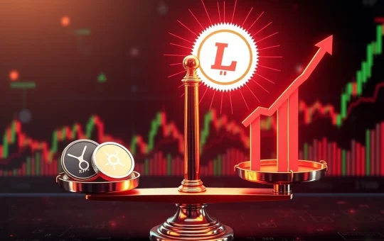 A visual representation of LILPEPE's rapid surge contrasted with the profit-taking pressure on XRP and Solana, symbolizing a significant crypto market shift.