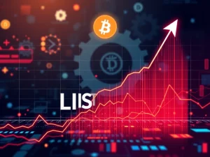 A vibrant digital graph showing a sharp upward trend for LISTA price, symbolizing its recent 61% surge driven by strategic developments.