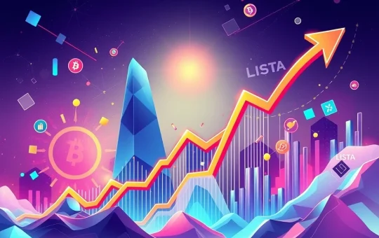 An upward trending chart depicting the explosive LISTA surge, reflecting strong crypto market momentum and renewed investor confidence.