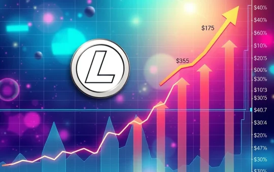 A visual representation of Litecoin's potential crypto breakout on a financial chart, indicating significant LTC price targets.