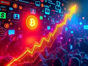 A vibrant chart showing the explosive LOKA price surge, representing the rapid gains of this meme coin in the crypto market.