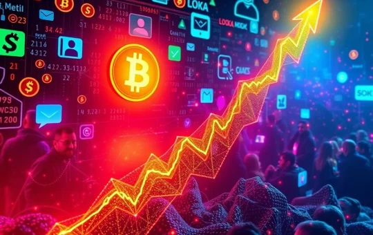 A vibrant chart showing the explosive LOKA price surge, representing the rapid gains of this meme coin in the crypto market.