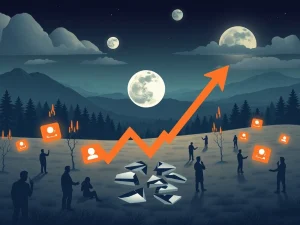 A visual representation of Lunar Strategy's dramatic decline in crypto influencer engagement, highlighting market uncertainty.