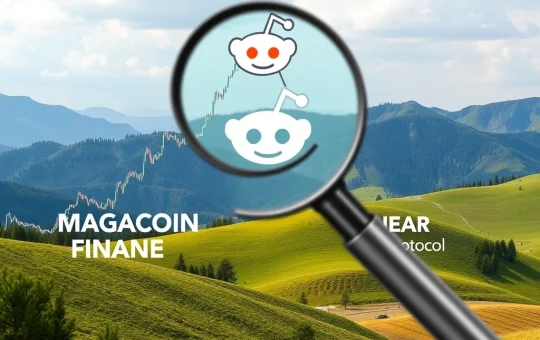 Chart showing MAGACOIN FINANCE's explosive surge contrasting NEAR Protocol's decline in the altcoin market.