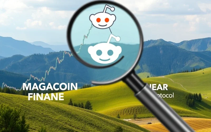 Chart showing MAGACOIN FINANCE's explosive surge contrasting NEAR Protocol's decline in the altcoin market.