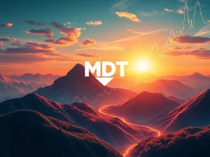 An upward trending graph symbolizing the explosive MDT price surge driven by strategic developments and new partnerships.