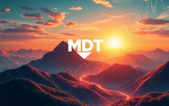 An upward trending graph symbolizing the explosive MDT price surge driven by strategic developments and new partnerships.