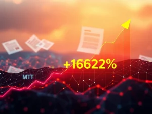Chart showing a significant MDT price surge, with symbols representing regulatory clarity and a growing blockchain ecosystem.