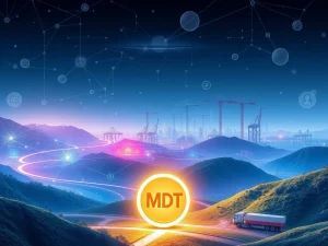 A visual representation of MDT Token's phenomenal growth, highlighting its strategic partnership in blockchain infrastructure for crypto asset tracking.