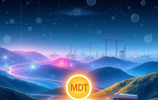 A visual representation of MDT Token's phenomenal growth, highlighting its strategic partnership in blockchain infrastructure for crypto asset tracking.