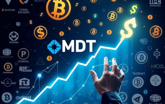 A visual representation of MDT's explosive market surge, highlighting its significant growth from recent exchange listings.