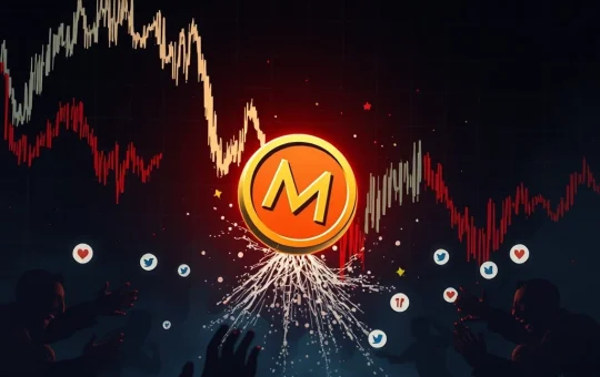 MEME coin price crashing in a dramatic market downturn