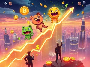 A chart showing significant potential gains from Meme Coin Presales, highlighting growth and investment opportunities.