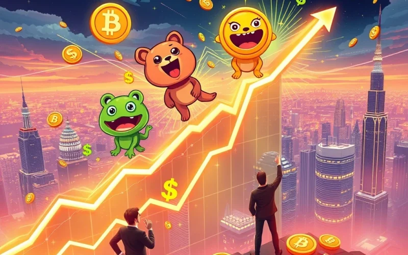 A chart showing significant potential gains from Meme Coin Presales, highlighting growth and investment opportunities.