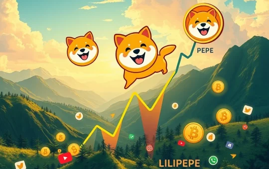 A graphic illustrating the potential for explosive growth in meme coins, featuring coin symbols like PEPE, SHIB, and LILPEPE, suggesting significant crypto investment opportunities.