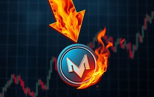 MEME token price crashing on a burning cryptocurrency chart