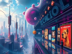 A dynamic visual representing the contrasting growth of memecoins and the pursuit of regulatory clarity for NFTs in the vast crypto market.