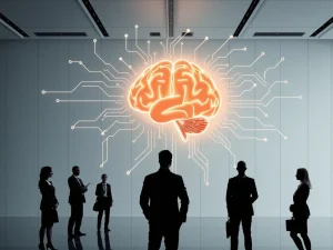 Visualizing Microsoft's pivotal strategic shift towards AI investments amidst significant tech layoffs, emphasizing the company's future direction.