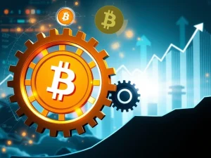 A visual representation of MicroStrategy's Bitcoin Flywheel strategy generating significant unrealized gains and driving strategic growth for Bitcoin holdings.