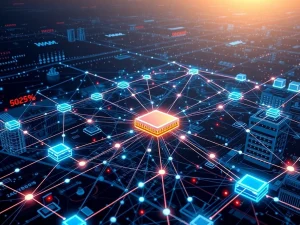 Miracle Chain blockchain network seamlessly integrating with real-world enterprise solutions, demonstrating its immediate utility.